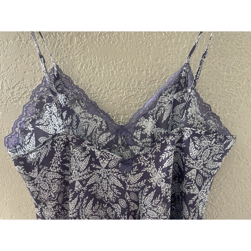 Gillian & O'Malley Women's Purple & White Floral Lace‎ Chemise Slip Dress Size L - Picture 4 of 6
